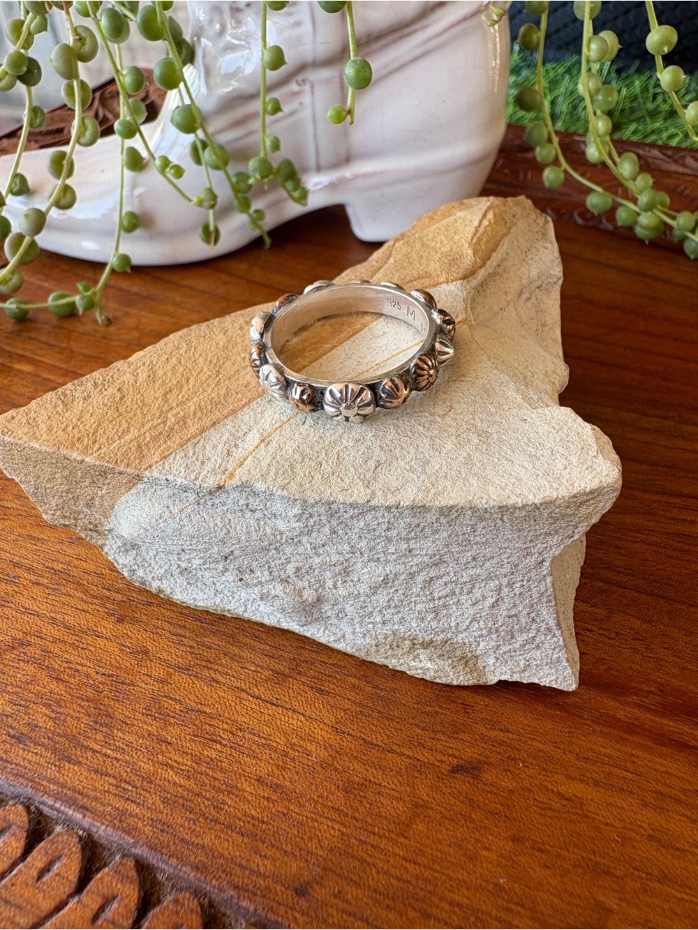 Sterling Silver Copper Mixed Metal Concho Band Ring MM Size 8.5